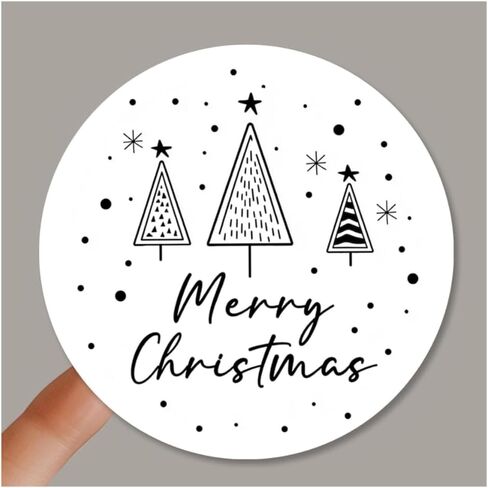 120 x Christmas Tree Stickers – Minimalist Holiday Envelope Seals and Gift Labels – Festive Xmas Stickers for Cards, Wrapping, and Decorations – 1.6 Inch in Saudi Arabia