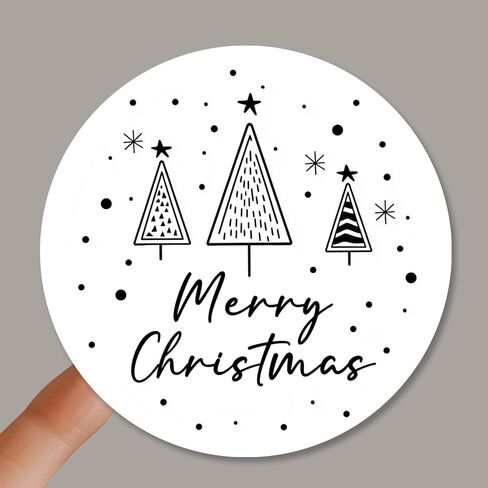 120 x Christmas Tree Stickers – Minimalist Holiday Envelope Seals and Gift Labels – Festive Xmas Stickers for Cards, Wrapping, and Decorations – 1.6 Inch in Saudi Arabia