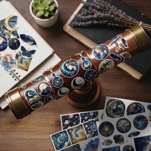 115PCS Celestial Stickers for Scrapbooking Journaling, Astronomy Space Stickers, Galaxy Planet Moon Star Sticker, Vintage Cosmic Decals for Laptops, Water Bottles, Journals & Crafts in Kuwait