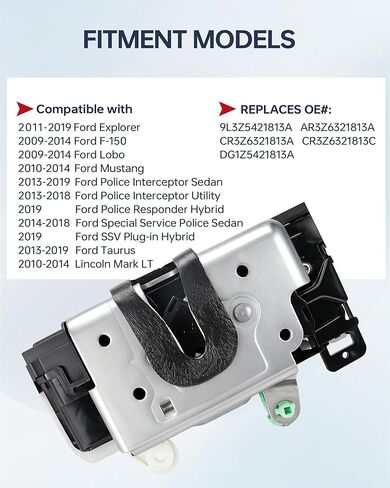 مزلاج قفل الباب، مجموعة المحرك الخلفي الأيسر للسائق متوافق مع Ford Explorer 2011-2019، F-150 2009-2014، Mustang 2010-2014، Taurus، يستبدل OE# 9L3Z5426413A، BB5Z7826413A in Kuwait