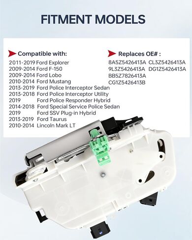 Door Lock Latch Actuator Assembly Rear Left Driver Side Compatible with Ford Explorer 2011-2019, F-150 2009-2014, Mustang 2010-2014, Taurus, Replaces OE# 9L3Z5426413A, BB5Z7826413A in Kuwait