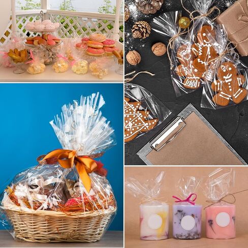 200pcs Cellophane Bags 4x6 Inches, Cellophane Treat Bag, Clear Candy Bags with Ties, Plastic Gift Bag with Ties, Clear Goodie Bag for Party Favors in Saudi Arabia