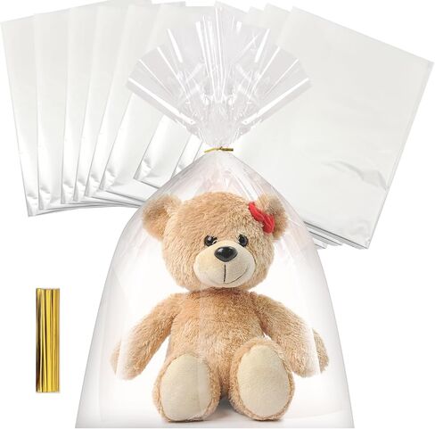 200pcs Cellophane Bags 4x6 Inches, Cellophane Treat Bag, Clear Candy Bags with Ties, Plastic Gift Bag with Ties, Clear Goodie Bag for Party Favors in Saudi Arabia