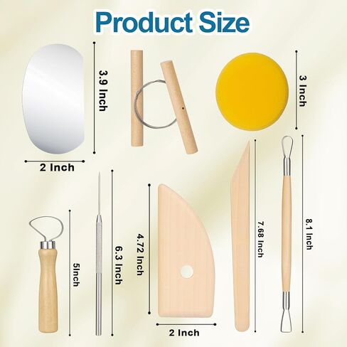 Amrules Clay Tools Kit, 27 PCS Pottery Tools, Practical Polymer Clay Sculpting Tools Kit, Air Dry Clay Tools Set for Kids, Adults, Pottery Craft, Dotting, Carving, Drawing, Molding, Modeling, Shaping in Saudi Arabia