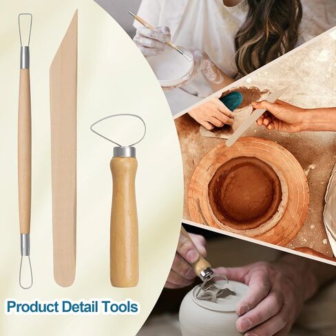 Amrules Clay Tools Kit, 27 PCS Pottery Tools, Practical Polymer Clay Sculpting Tools Kit, Air Dry Clay Tools Set for Kids, Adults, Pottery Craft, Dotting, Carving, Drawing, Molding, Modeling, Shaping in Saudi Arabia
