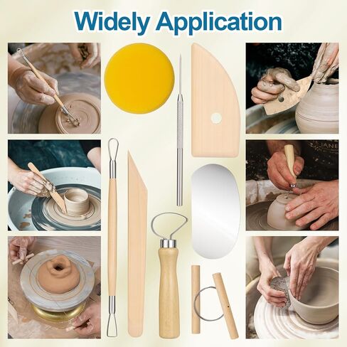 Amrules Clay Tools Kit, 27 PCS Pottery Tools, Practical Polymer Clay Sculpting Tools Kit, Air Dry Clay Tools Set for Kids, Adults, Pottery Craft, Dotting, Carving, Drawing, Molding, Modeling, Shaping in Saudi Arabia