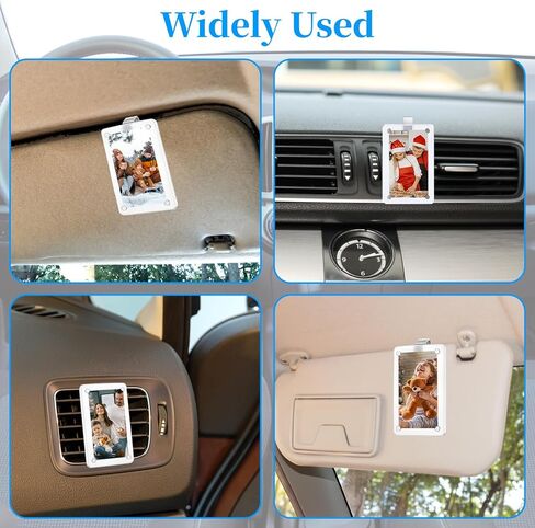 حامل صور السيارة الشفاف، قطعتان من حامل صور السيارة، مشبك قناع السيارة، إطار صورة السيارة/حامل صور مغناطيسي أكريليك مخصص لأي طراز سيارة، عرض الصور الشخصية أو العائلية in Kuwait