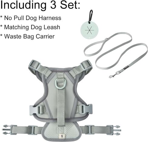 Petmolico Dog Harness for Small Dogs, Cute Harness Vest with Two Leash Clips and Soft Handle, Reflective Easy Walk Puppy Vest - Light Blue, X-Small in Kuwait