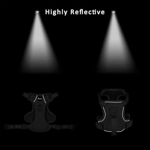 Petmolico Dog Harness for Small Dogs, Cute Harness Vest with Two Leash Clips and Soft Handle, Reflective Easy Walk Puppy Vest - Light Blue, X-Small in Kuwait