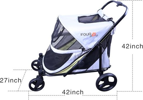 Full-Window Pet Stroller with Lock 4 Wheels for Cats & Dogs, with Storage Basket,Cup Holder, Travel Puppy/Cats Stroller. in Kuwait