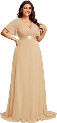 Ever-Pretty Women's Double V-Neck Formal Dresses Plus Size Bridesmaid Dress 09890-PZ in Kuwait