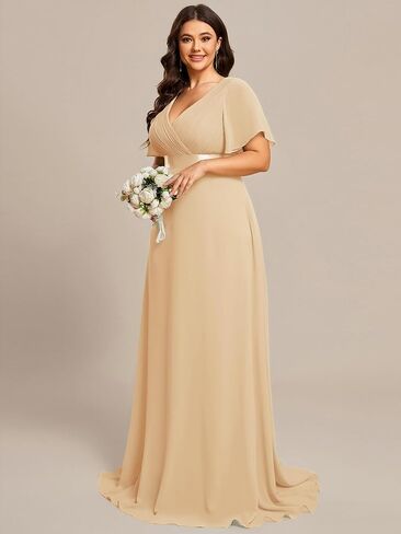 Ever-Pretty Women's Double V-Neck Formal Dresses Plus Size Bridesmaid Dress 09890-PZ in Kuwait