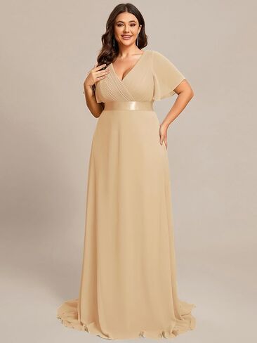 Ever-Pretty Women's Double V-Neck Formal Dresses Plus Size Bridesmaid Dress 09890-PZ in Kuwait