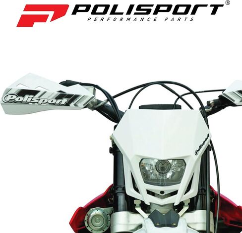 مصباح أمامي Polisport Halo للدراجات النارية والدراجات الترابية والدراجات النارية (MX وEnduro Racing & Riding) - مصباح هالوجين أمامي، نظام تركيب عالمي، معتمد من DOT وECE وSAE - أبيض/أزرق in Saudi Arabia