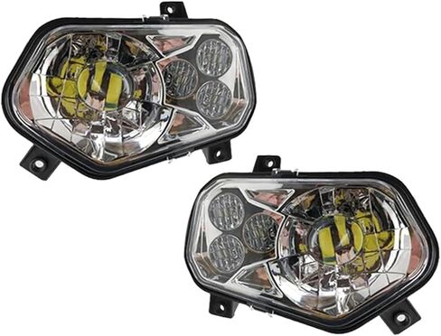مصباح أمامي LED يسار يمين مرتفع منخفض متوافق مع Polaris ATV متوافق مع Polaris 2012-2013 RZR Side X Sides و2012-2013 Sportsman RZR 800 900 570 (2PCS CHRME) in Kuwait
