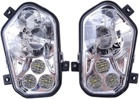 LED Headlight Left Right High Low Compatible With Polaris ATV Compatible With Polaris 2012-2013 RZR Side X Sides And 2012-2013 Sportsman RZR 800 900 570(2PCS CHRME) in Saudi Arabia