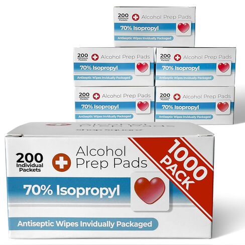 Alcohol Wipes individually Wrapped - 300 Pack Isopropyl Alcohol Wipes, Alcohol Prep Pads, Great for Home, Medical and First Aid Kits, Individually Wrapped Swabs in Saudi Arabia