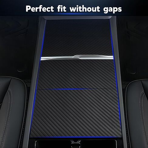 Center Console Wrap Kit: Carbon Fiber Texture Heat Resistant Scratch - Proof Suit for Tesla Model 3 2021-2023 and Model Y 2021-2024 in Saudi Arabia