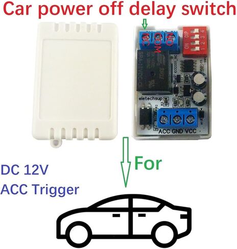 ACC Trigger Delay Power-off Switch Module DC 12V Car Timing Relay for LED Storage Battery New Energy Vehicles Car Tuning (1PCS With Shell) in Saudi Arabia