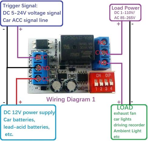 ACC Trigger Delay Power-off Switch Module DC 12V Car Timing Relay for LED Storage Battery New Energy Vehicles Car Tuning (1PCS With Shell) in Saudi Arabia