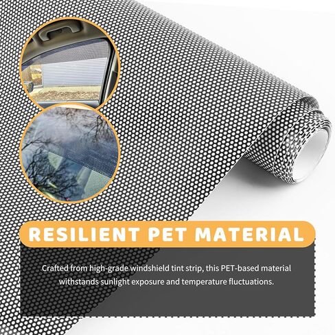 1 Ft*48" Front Windshield Tint Strip,One-Way Perforated Sun Strip for Car Windshield with Honeycomb Design,Self Adhesive Anti-Glare Windshields Tint Strips Fronts for Clear Vision (1ft x 48") in Saudi Arabia