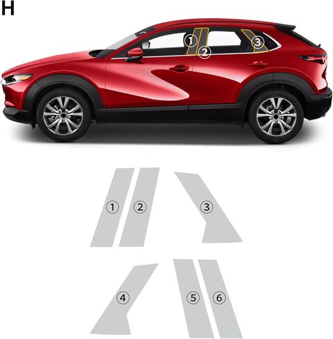 Precut Paint Protective Film for 2020-2025 Mazda CX30 8.5 Mil TPU PPF Clear Car HD Scratch Exterior Accessories (B-Pillar 6Pcs) in Saudi Arabia