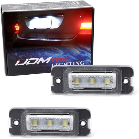 iJDMTOY OEM-Fit 3W Full LED License Plate Light Kit Compatible with Mercedes ML M GL R Class Gasoline Version ONLY, Powered by 3-Piece Osram Xenon White LED & Can-Bus Error Free in Saudi Arabia