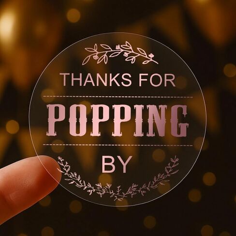 100PCS Ready To Pop Embossed Stickers, Baby Shower Favour Stickers, Thanks for Popping By Stickers, Baby Shower Stickers in Kuwait