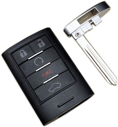 غطاء حافظة مفتاح ذكي مناسب لكاديلاك STS CTS 2008 2009 2010 2011 2012 2013 استبدال مفتاح السيارة عن بعد للدخول بدون مفتاح غطاء خارجي مع شفرة غير مقطوعة (1) in Saudi Arabia