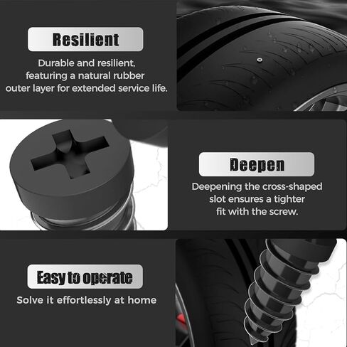 Tire Repair Rubber Nails Kit with 2 Sizes, 2026 New Vacuum Tire Repair Rubber Nail, Tire Rubber Nails Tool, Fast Self-Service Tire Repair Tools for Car, Motorcycle, Truck, Bike (10 Pcs) in Saudi Arabia