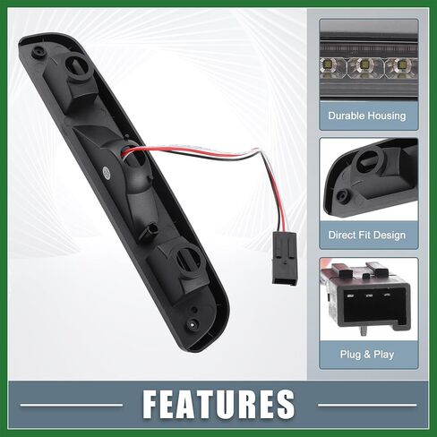 Motoforti LED الثالث 3rd الفرامل ارتفاع جبل وقف ضوء الفرامل الذيل البضائع الخفيفة لفورد F150 1994-1996 الأسود الإسكان المدخن عدسة طويلة الأمد in Saudi Arabia
