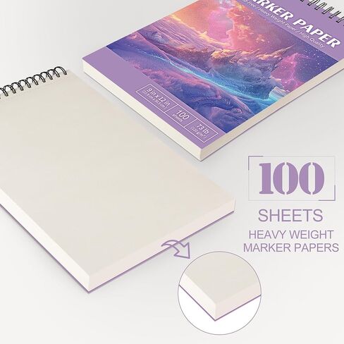 أوراق تحديد الكحول من DagouColor، كتاب رسم قابل للتمزيق مقاس 9 × 12 بوصة، 60 ورقة (120 صفحة) مزدوجة الجوانب، خالية من الأحماض، وسادات تحديد مقاومة للنزيف للفنانين والأطفال البالغين in Kuwait