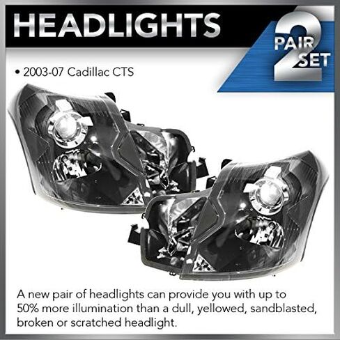 2 Piece Headlight Assembly Set Driver & Passenger Side Compatible with 2006-2009 Pontiac Torrent GM2502284 GM2503284 in Saudi Arabia