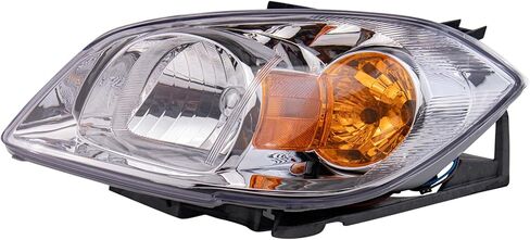 TRQ 2 Piece Headlight Assembly Set Chrome Bezel Driver & Passenger Side Compatible with 2005-2010 Chevrolet Cobalt 2007-2009 Pontiac G5 With Amber Corner Lamp GM2502281 GM2502282 GM2503274 GM2503281 in Saudi Arabia