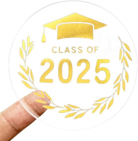100 قطعة من ملصقات التخرج، فئة 2024، ملصقات تخرج شفافة للتهنئة، مستلزمات حفلات التخرج، ملصقات قبعة التخرج لأظرف سجل القصاصات 1.6 بوصة (فئة 2024-1، أسود) in Kuwait