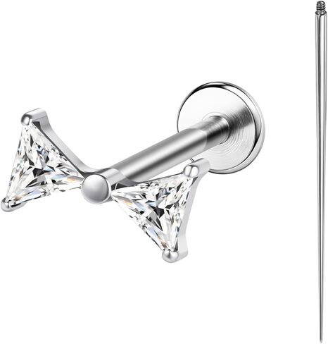 BodyAce F136 Titanium Body Piercing Studs, 16G Flat Back Cartilage Earring Studs with Piercing Taper, Internally Threaded Labret Lip Ring Conch Tragus Stud in Saudi Arabia