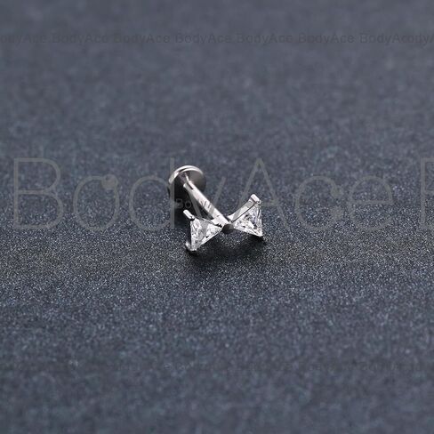 BodyAce F136 Titanium Body Piercing Studs, 16G Flat Back Cartilage Earring Studs with Piercing Taper, Internally Threaded Labret Lip Ring Conch Tragus Stud in Saudi Arabia