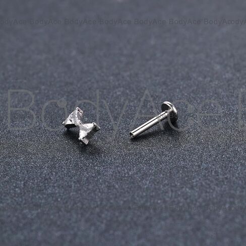 BodyAce F136 Titanium Body Piercing Studs, 16G Flat Back Cartilage Earring Studs with Piercing Taper, Internally Threaded Labret Lip Ring Conch Tragus Stud in Saudi Arabia