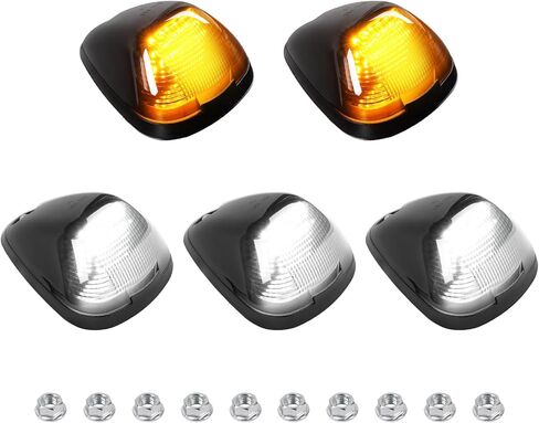 5PCS Amber LED Cab Roof Light Roof Top Clearance Lights Cab Marker Lamp For 1973-1997 Ford F150 F250 F350 F450 Super Duty LED Roof Running Lights Clear Lens in Saudi Arabia