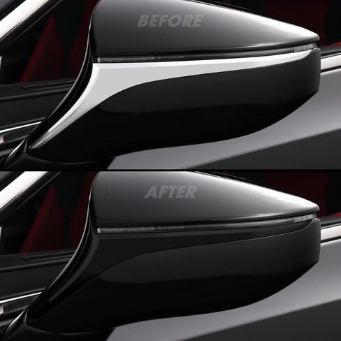 SlickMod Chrome Delete Blackout Vinyl Overlay for 2019-2023 Lexus ES Mirror Trim (Gloss Black, 3. Mirror Trim) in Saudi Arabia