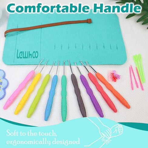 Ergonomic Crochet Hooks Set with Case, 12PCS Crochet Hooks for Arthritic Hands, Size from 0.8mm~6.0mm in Saudi Arabia