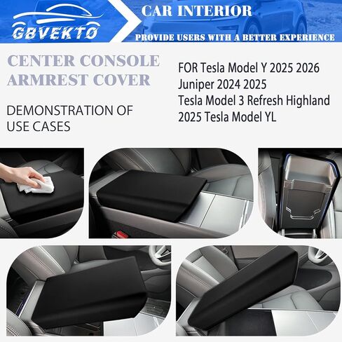 Center Console Armrest Cover for Tesla Model Y 2025 2026 Juniper 2024 2025 Model 3 Refresh Highland 2025 Model YL TPU Protective Mat Scratch-Resistant for Tesla Model Y Juniper Accessories in Saudi Arabia
