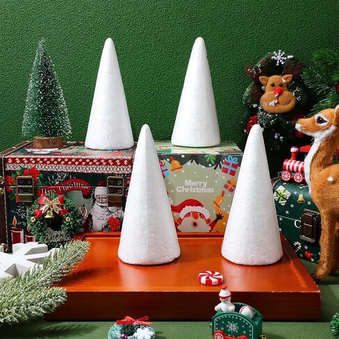 30PCS Christmas Foam Cones for Crafts Xmas Foam Tree Cones for Arts Crafts Wedding Birthday DIY Home Project 2.75inch 3.93 5.90inch in Saudi Arabia