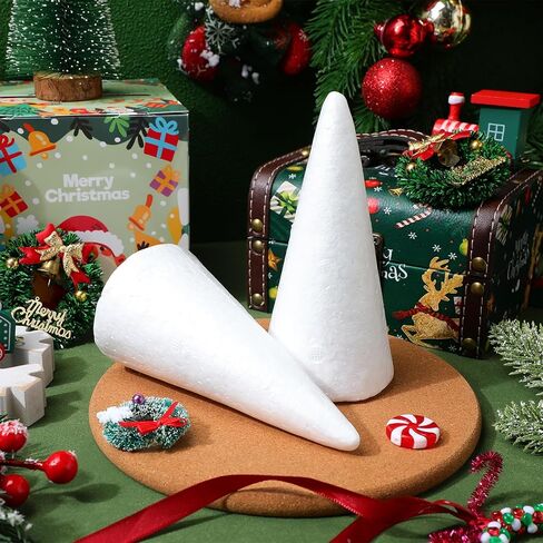 30PCS Christmas Foam Cones for Crafts Xmas Foam Tree Cones for Arts Crafts Wedding Birthday DIY Home Project 2.75inch 3.93 5.90inch in Saudi Arabia