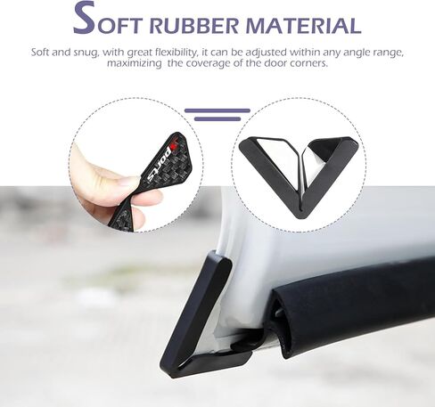 2 PCS Car Door Corner Protector Edge Guards, Carbon Fiber Anti-collision Door Edge Protector Stickers, Thickened PVC Soft Rubber Auto Corner Guards, Universal for Most Cars (Black #0) in Saudi Arabia