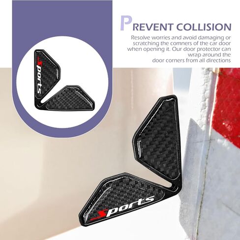 2 PCS Car Door Corner Protector Edge Guards, Carbon Fiber Anti-collision Door Edge Protector Stickers, Thickened PVC Soft Rubber Auto Corner Guards, Universal for Most Cars (Black #0) in Saudi Arabia