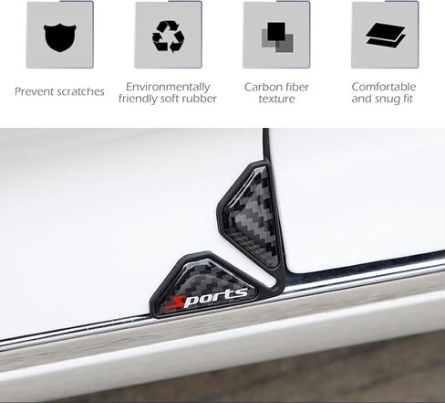 2 PCS Car Door Corner Protector Edge Guards, Carbon Fiber Anti-collision Door Edge Protector Stickers, Thickened PVC Soft Rubber Auto Corner Guards, Universal for Most Cars (Black #0) in Saudi Arabia