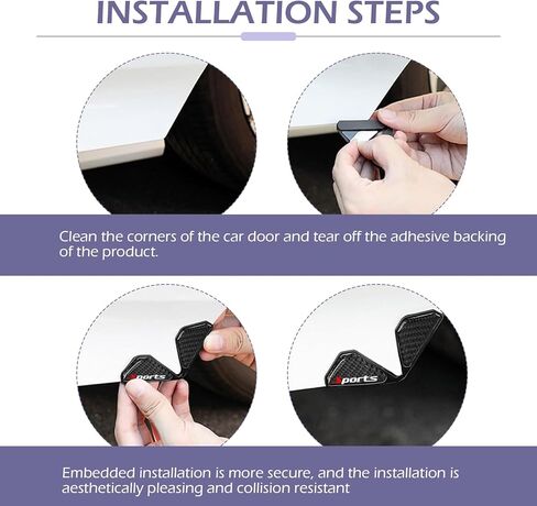 2 PCS Car Door Corner Protector Edge Guards, Carbon Fiber Anti-collision Door Edge Protector Stickers, Thickened PVC Soft Rubber Auto Corner Guards, Universal for Most Cars (Black #0) in Saudi Arabia