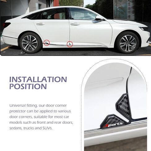 2 PCS Car Door Corner Protector Edge Guards, Carbon Fiber Anti-collision Door Edge Protector Stickers, Thickened PVC Soft Rubber Auto Corner Guards, Universal for Most Cars (Black #0) in Saudi Arabia