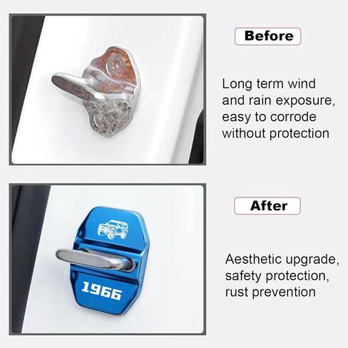 4Pcs Car Lock Latchs Cover Decoration Emblem Decal Fit for Ford Bronco 2 and 4 Door Stainless Steel Door Lock Protection Cover Parts Interior Accessories (Black) in Kuwait